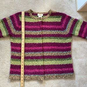 Talbots Bouclé Autumn Striped Cardigan